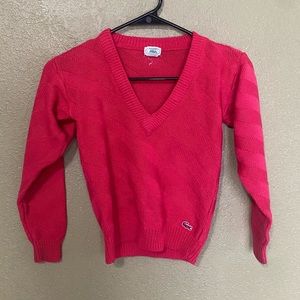 Vintage 80s Lacoste Pink Striped Sweater